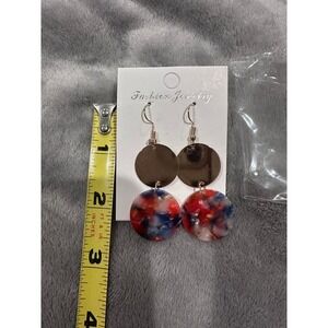 Dangle Drop Earrings Fashion Jewelry Red‎ White Blue Circle Earrings